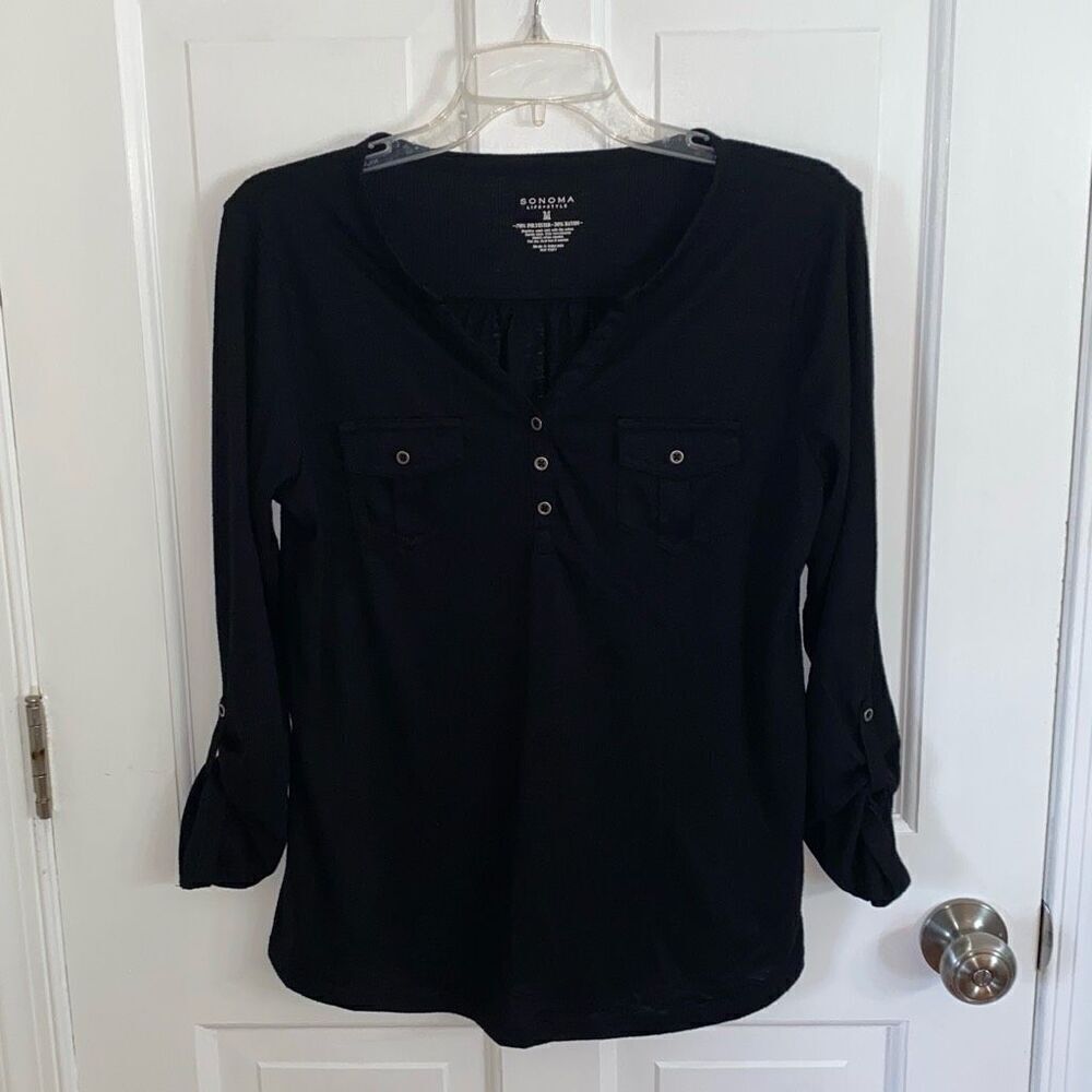 🔥3/$20🔥 Sonoma 3/4 sleeve henley shirt size M